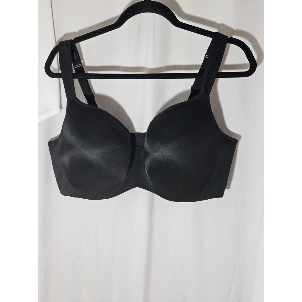Cacique Bra 44DD Smooth Lightly Lined Sexy‎ Scoop Balconette Black Underwire